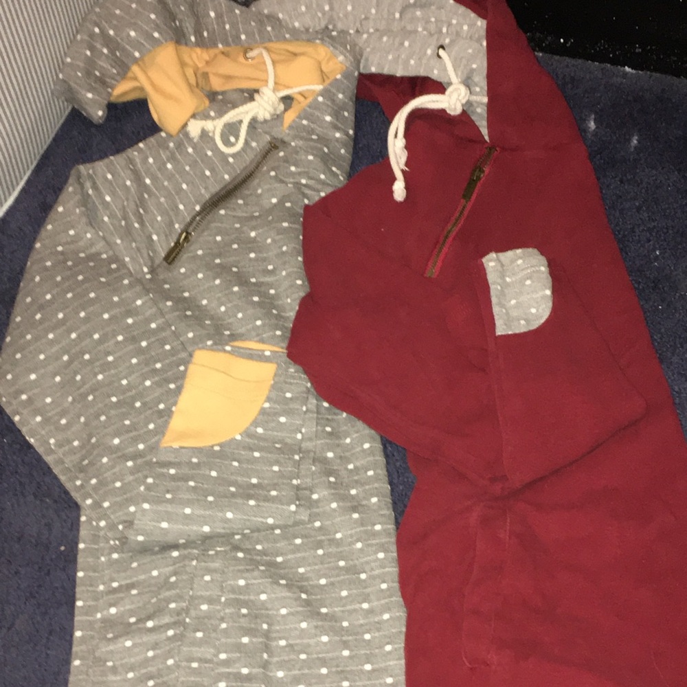Double Hooded zipper hoodies